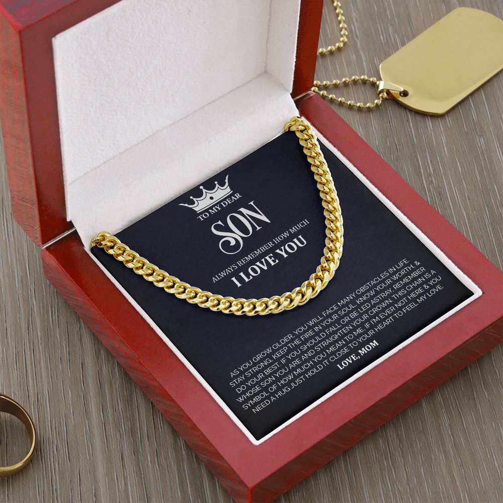 To My Son | Crown | Cuban Link Chain