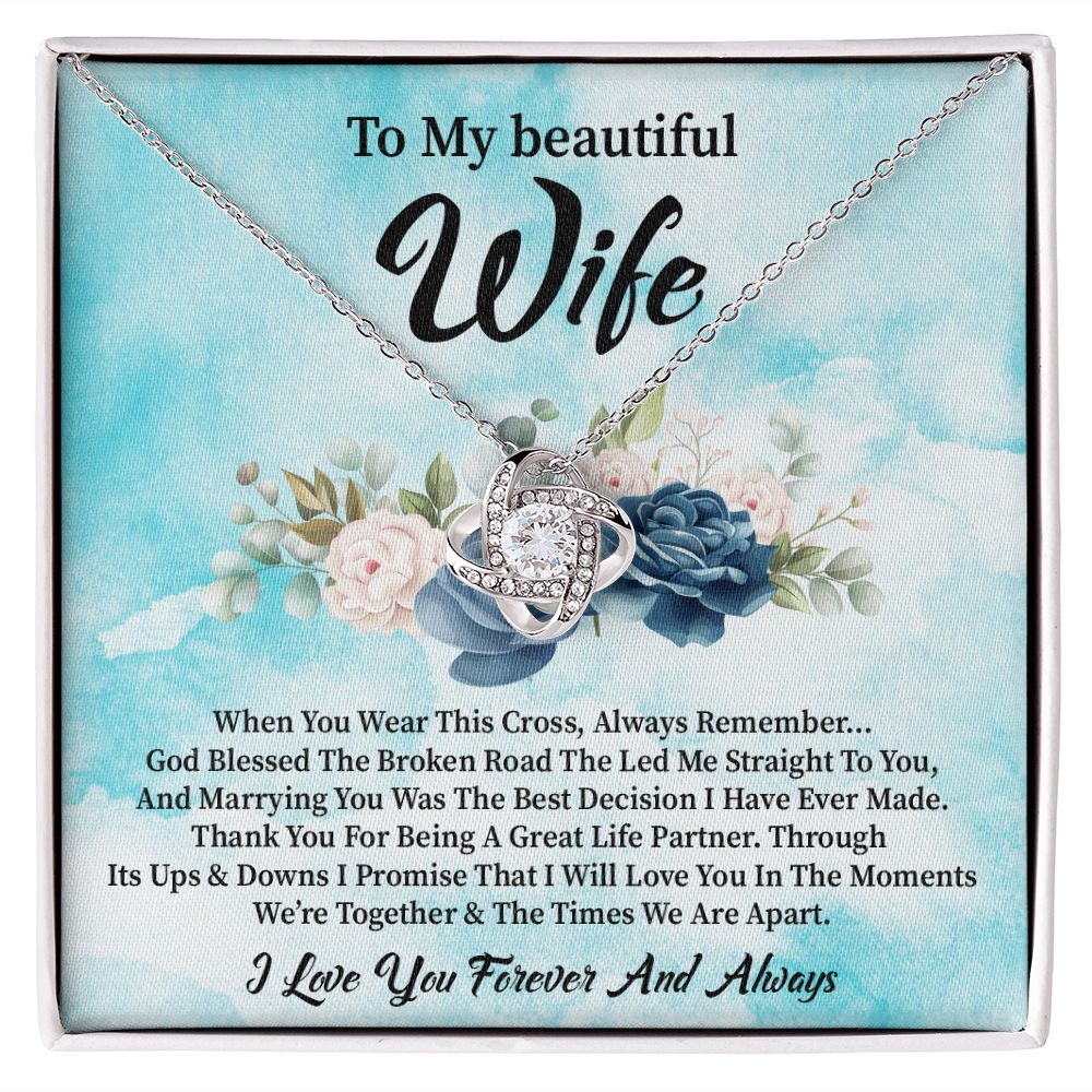 To My Wife | Cross | Love Knot Necklace