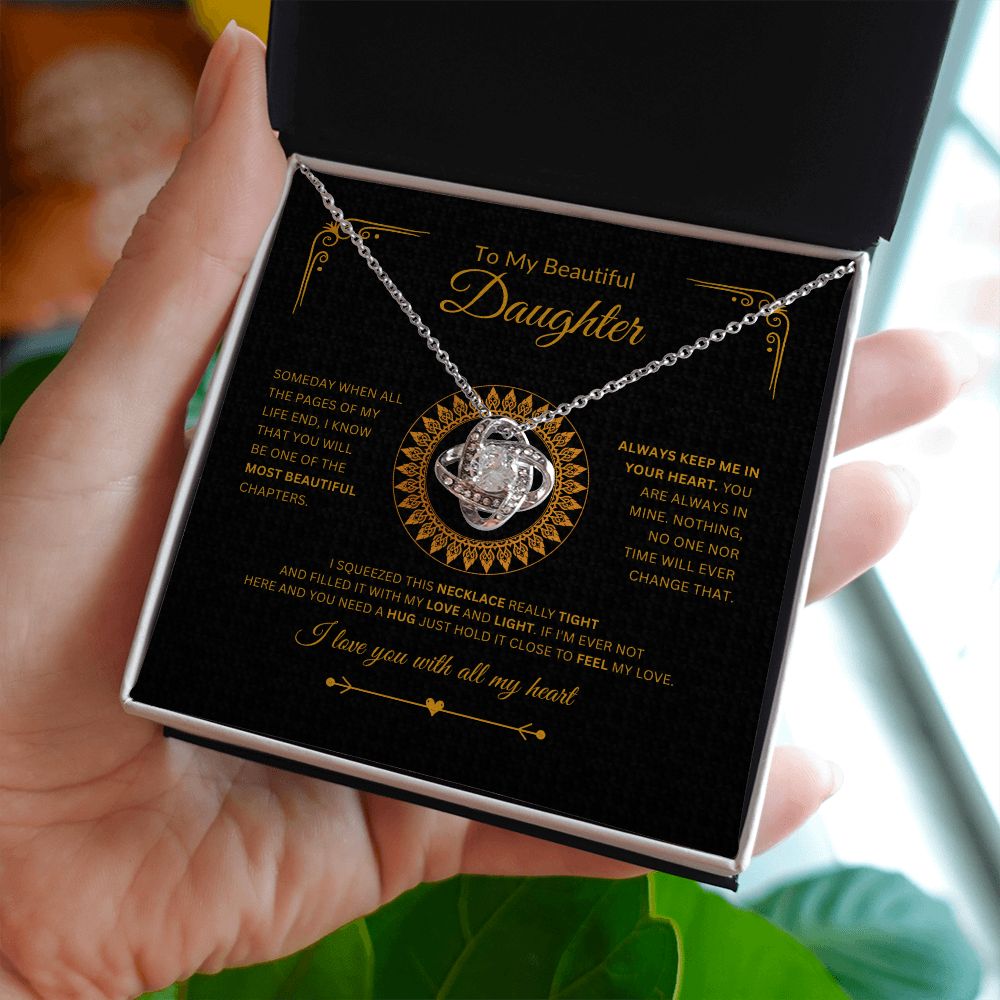 To My Daughter | Vintage Card | Love Knot Necklace