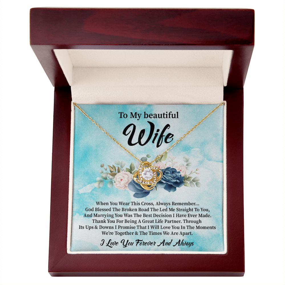 To My Wife | Cross | Love Knot Necklace