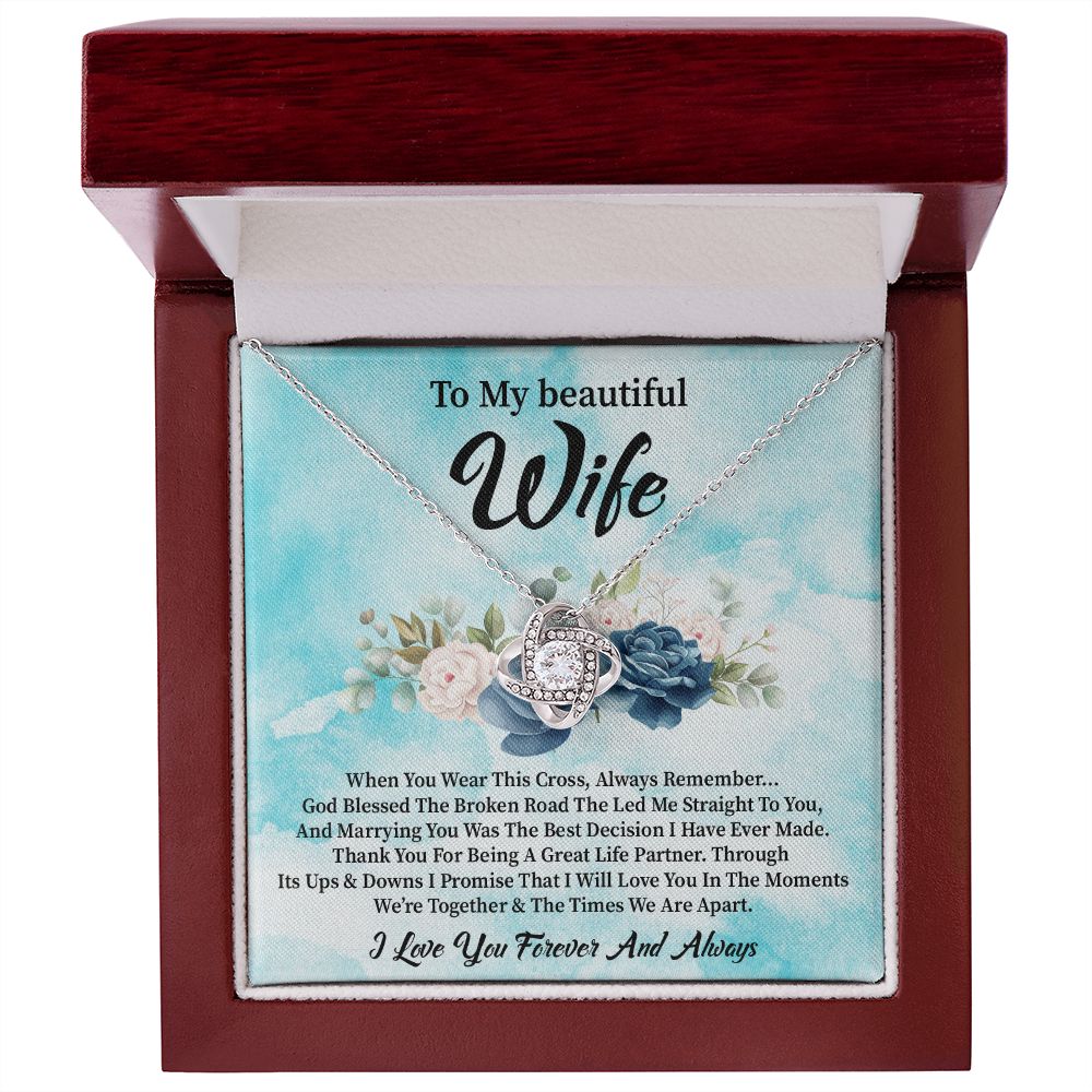To My Wife | Cross | Love Knot Necklace