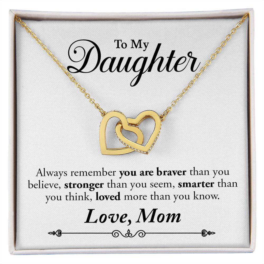 To My Daughter | Loved | Interlocking Hearts Necklace