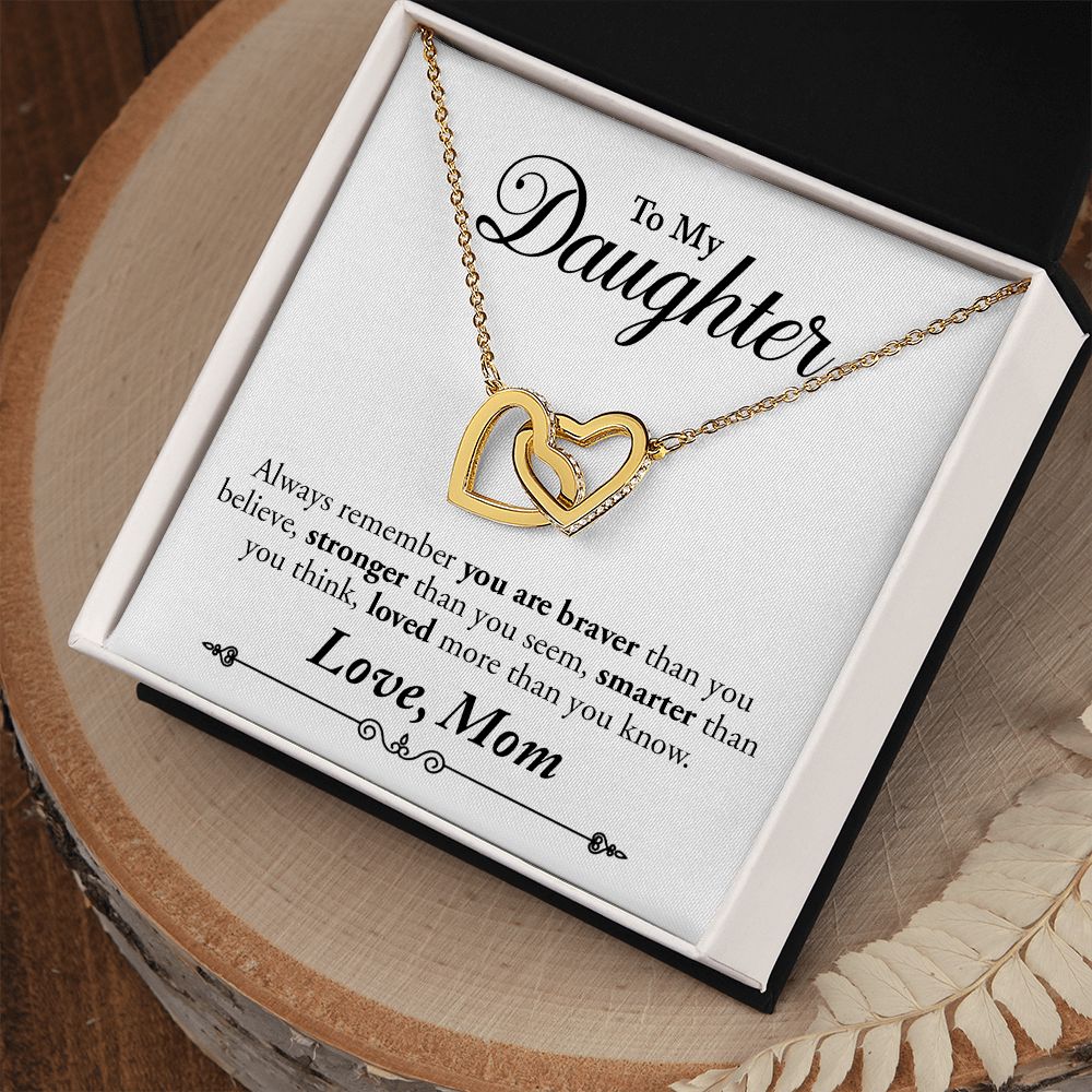 To My Daughter | Loved | Interlocking Hearts Necklace