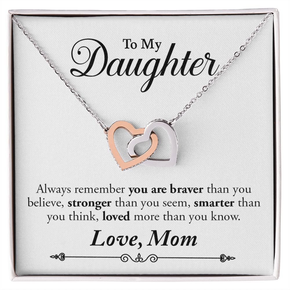 To My Daughter | Loved | Interlocking Hearts Necklace