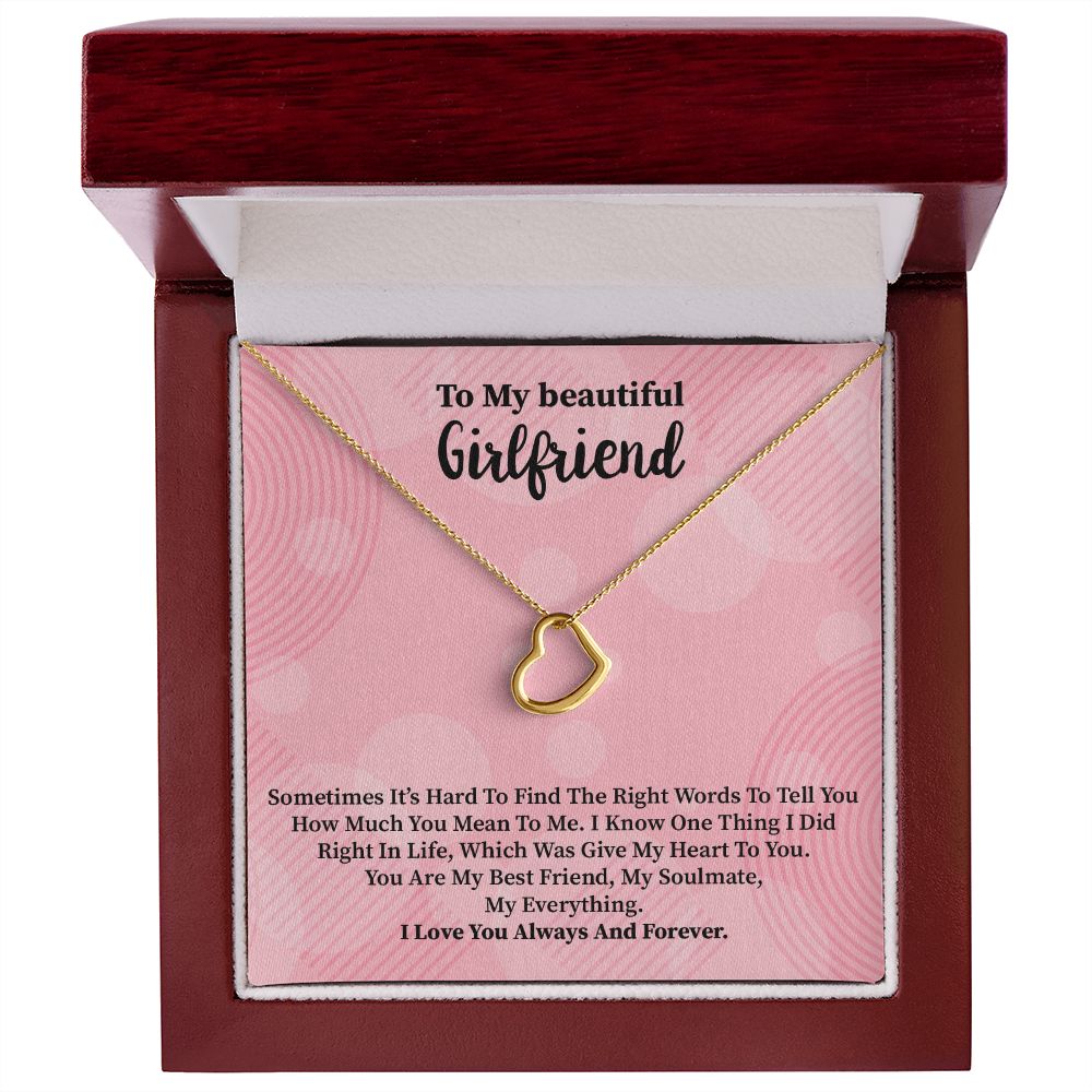 To My Girlfriend | Right | Delicate Heart Necklace