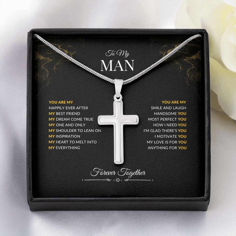To My Man | You Are | Artisan Cross Necklace