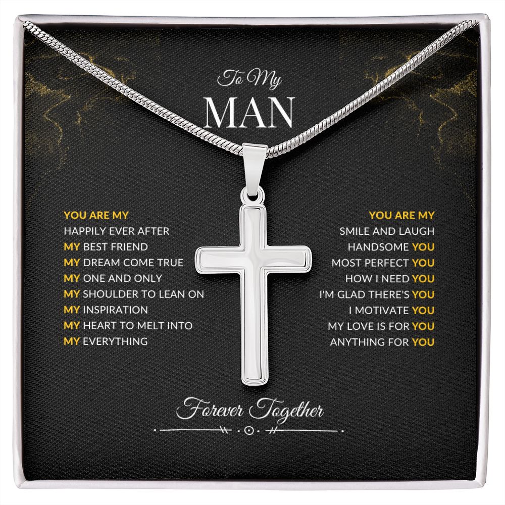 To My Man | You Are | Artisan Cross Necklace
