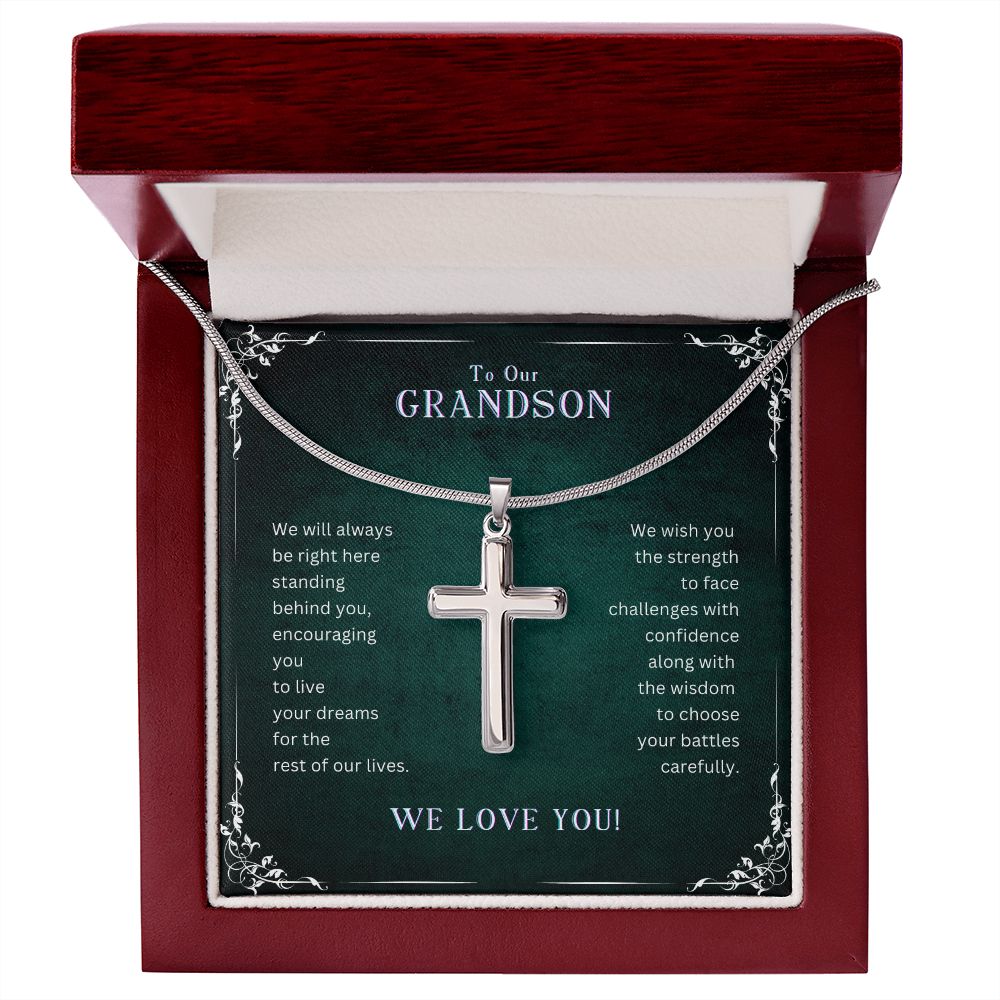 Grandson | Always | Artisan Cross Necklace