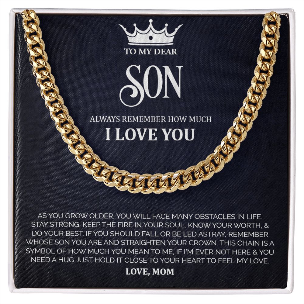 To My Son | Crown | Cuban Link Chain