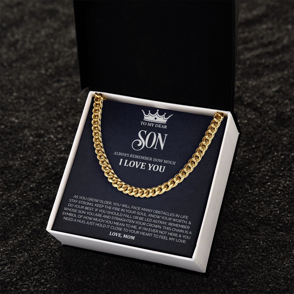 To My Son | Crown | Cuban Link Chain