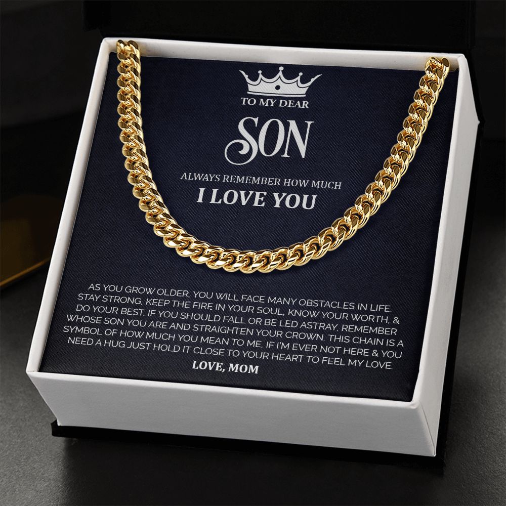 To My Son | Crown | Cuban Link Chain