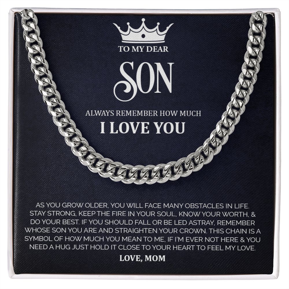 To My Son | Crown | Cuban Link Chain