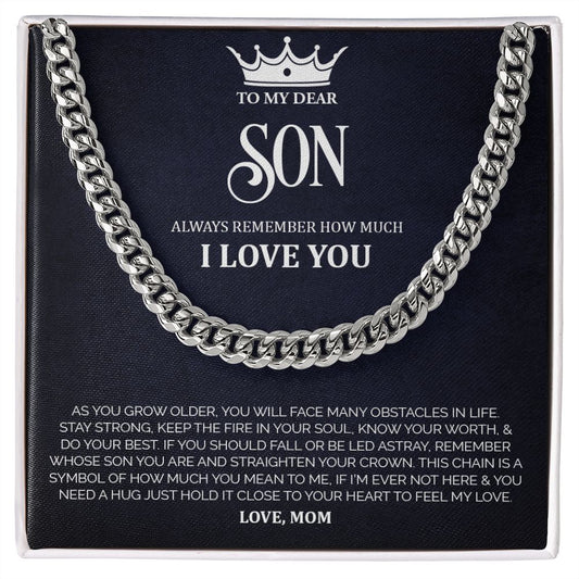 To My Son | Crown | Cuban Link Chain