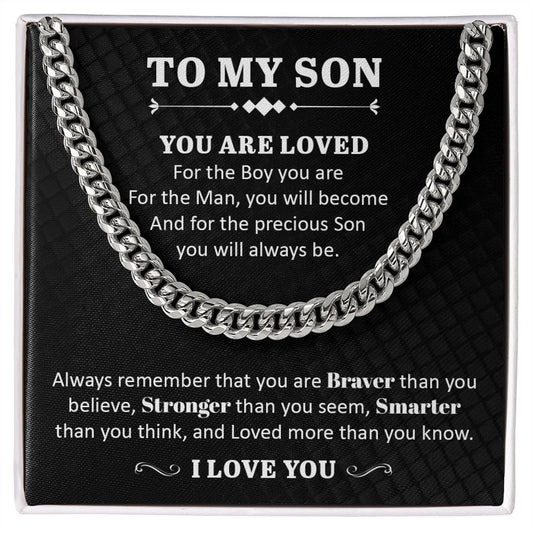 To My Son | Loved | Cuban Link Chain
