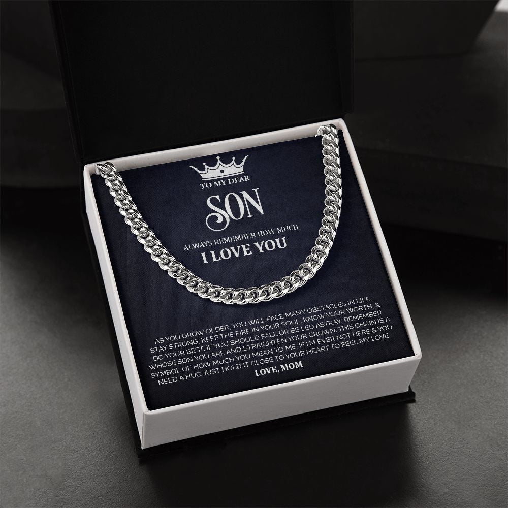 To My Son | Crown | Cuban Link Chain