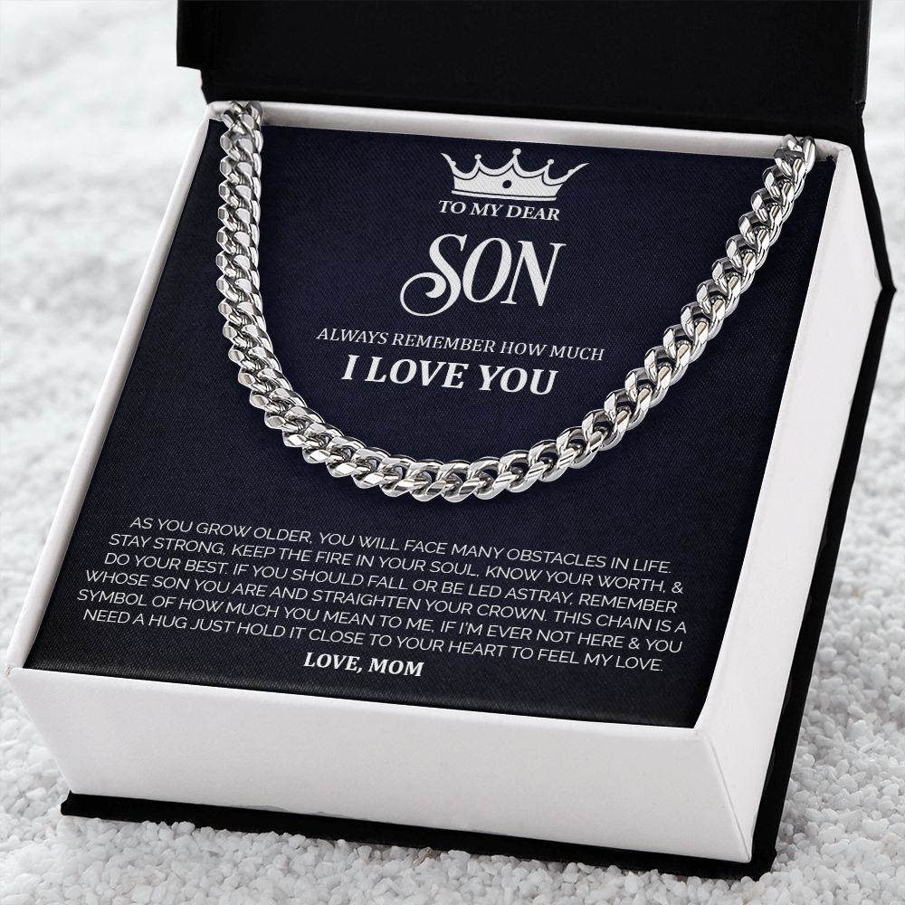 To My Son | Crown | Cuban Link Chain