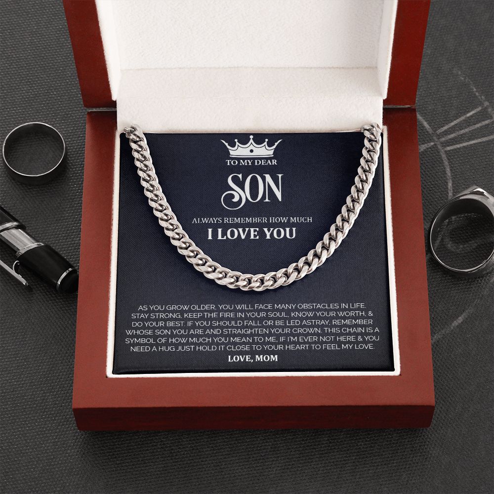 To My Son | Crown | Cuban Link Chain