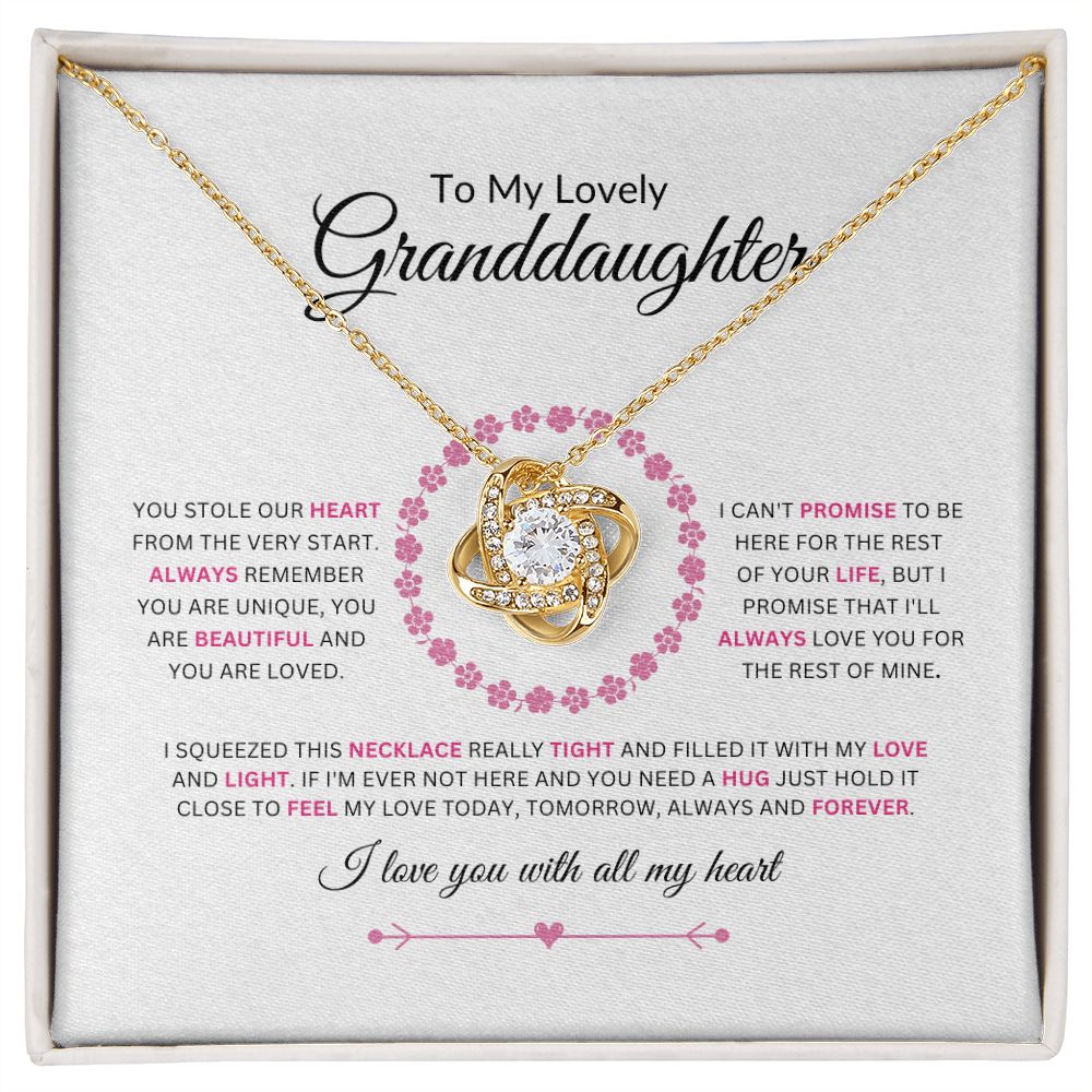 To My Granddaughter | Light | Love Knot Necklace