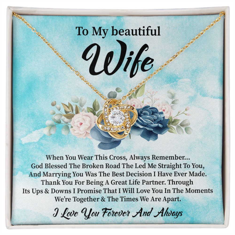 To My Wife | Cross | Love Knot Necklace