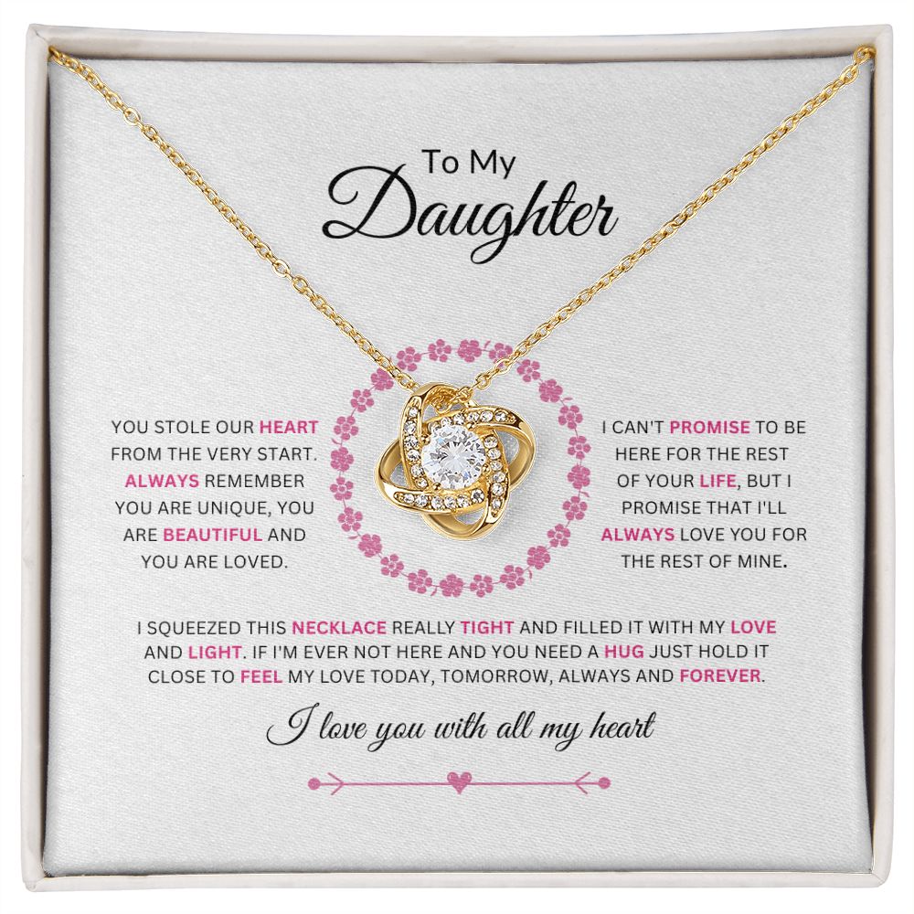 To My Daughter | My Heart | Love Knot Necklace