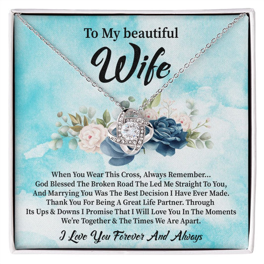 To My Wife | Cross | Love Knot Necklace