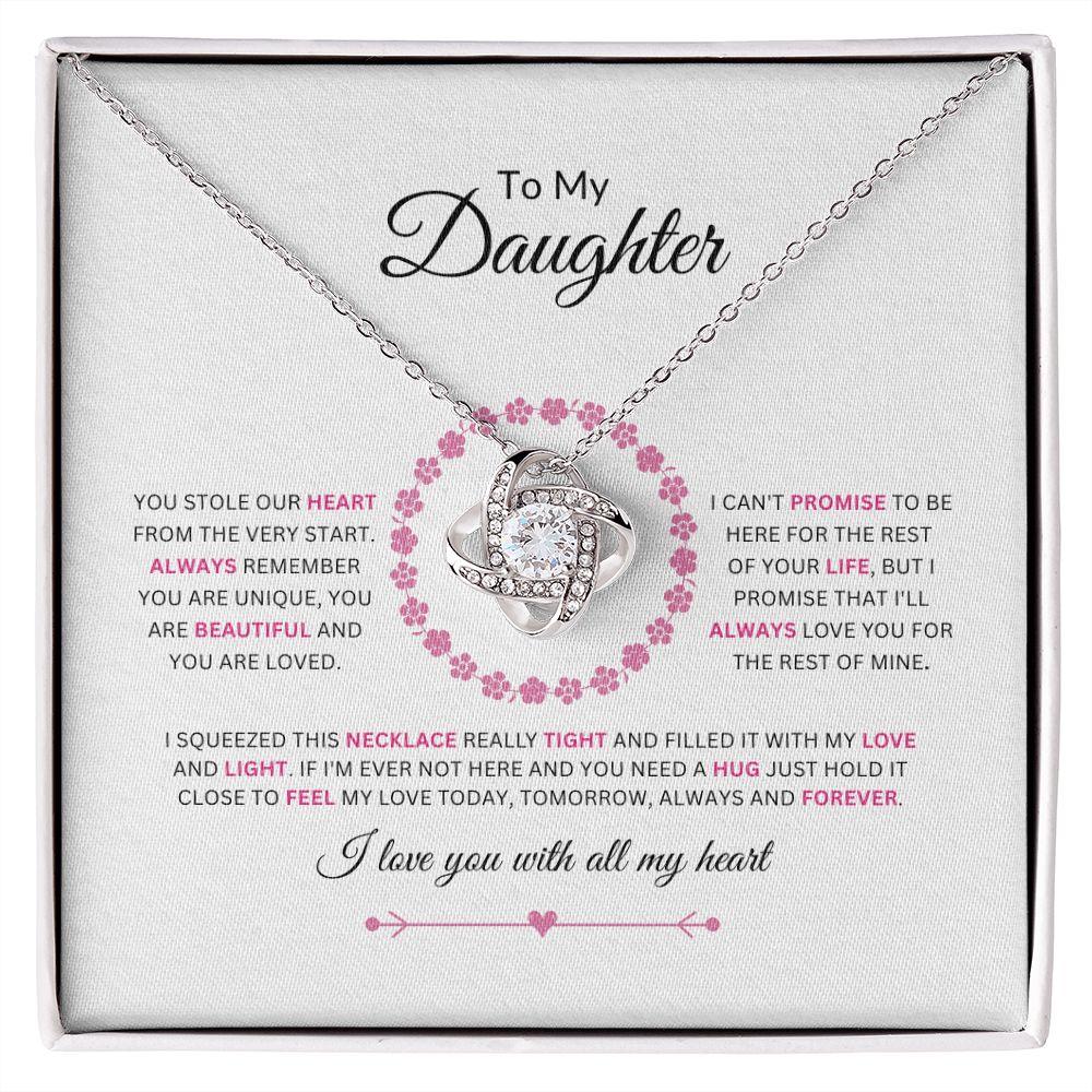 To My Daughter | My Heart | Love Knot Necklace