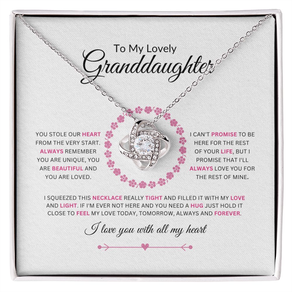 To My Granddaughter | Light | Love Knot Necklace