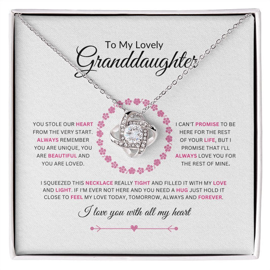 To My Granddaughter | Light | Love Knot Necklace