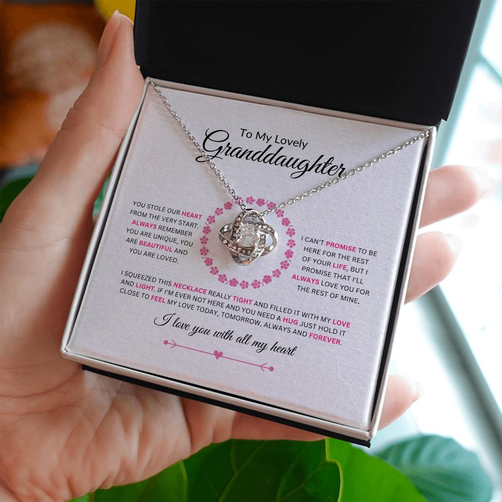 To My Granddaughter | Light | Love Knot Necklace