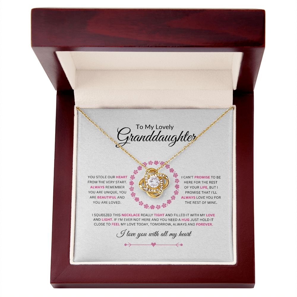 To My Granddaughter | Light | Love Knot Necklace