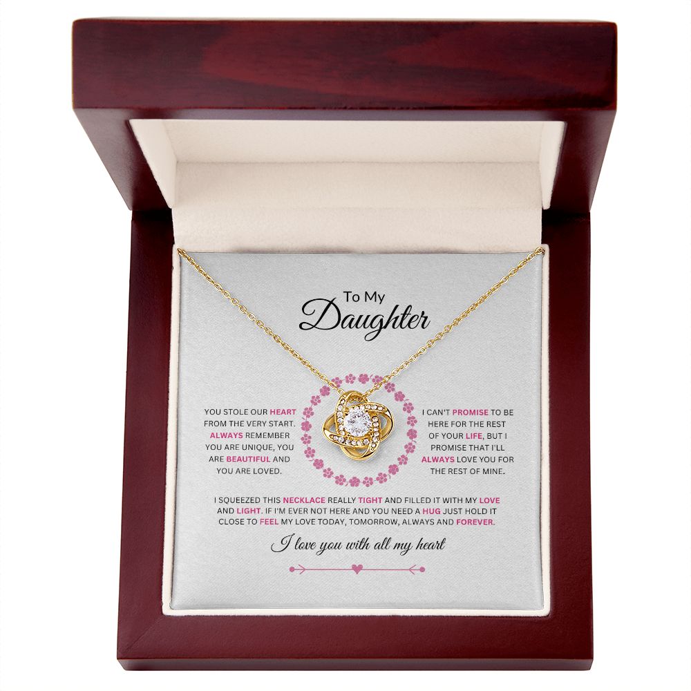 To My Daughter | My Heart | Love Knot Necklace