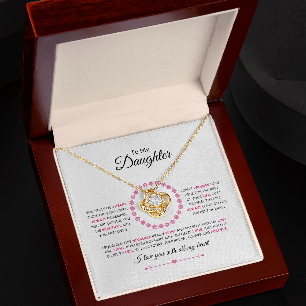 To My Daughter | My Heart | Love Knot Necklace