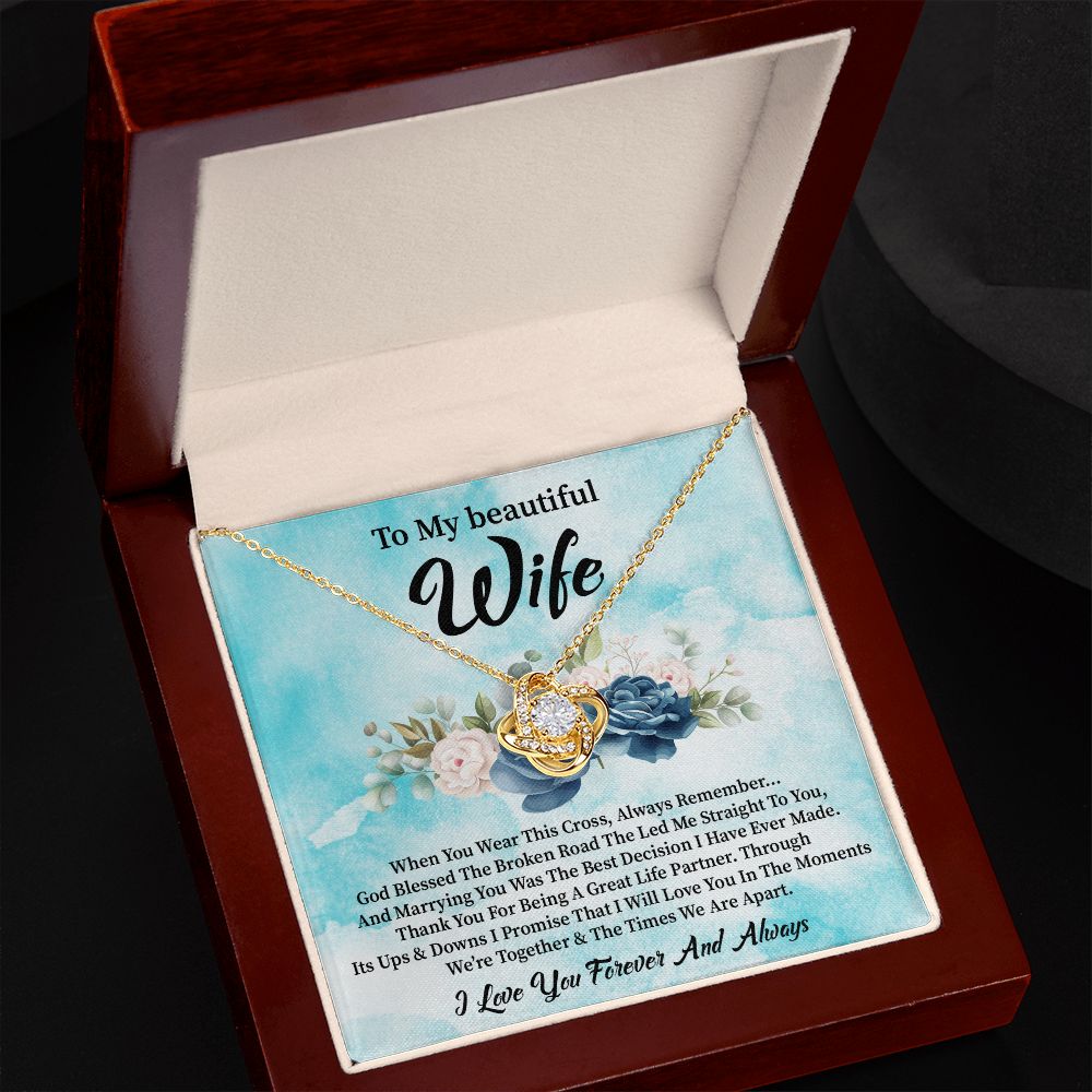 To My Wife | Cross | Love Knot Necklace