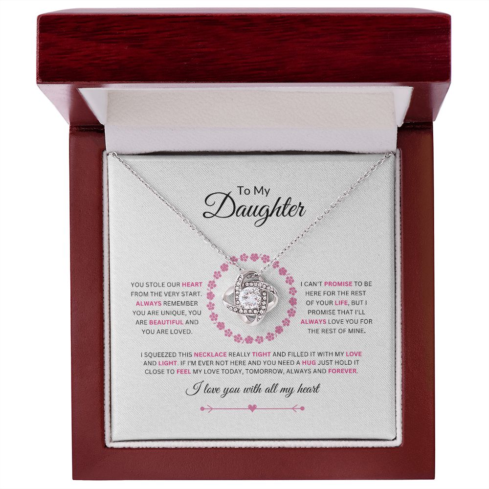 To My Daughter | My Heart | Love Knot Necklace