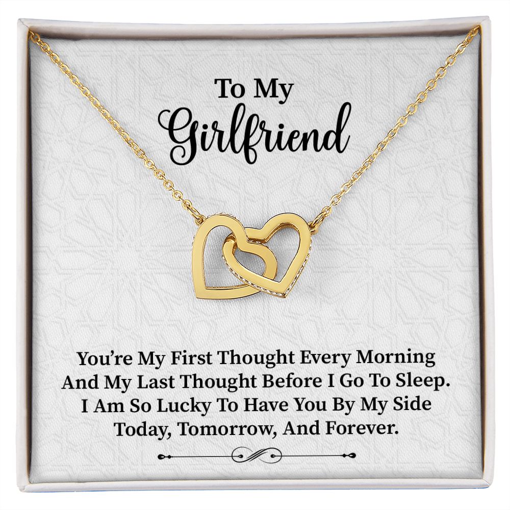 To My Girlfriend | My | Interlocking Hearts Necklace