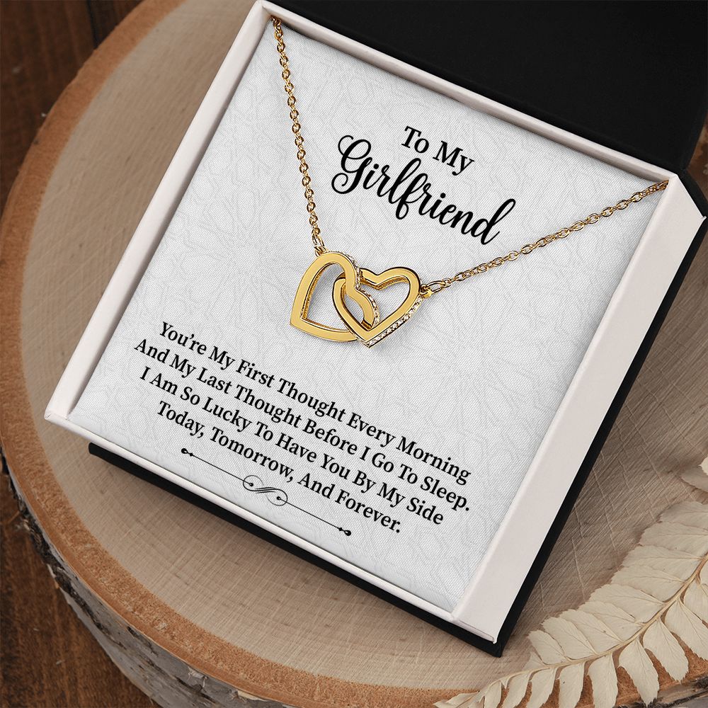 To My Girlfriend | My | Interlocking Hearts Necklace