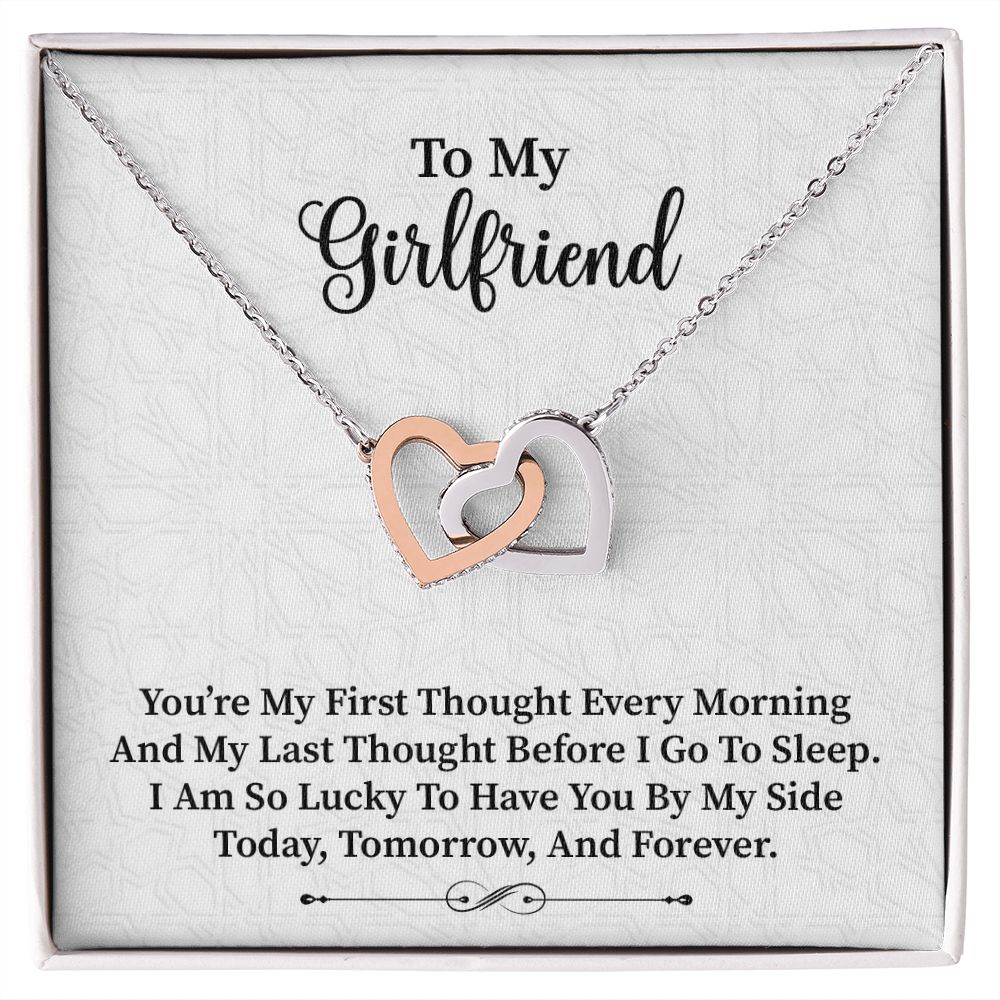To My Girlfriend | My | Interlocking Hearts Necklace