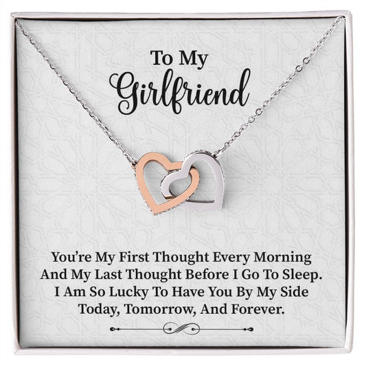To My Girlfriend | My | Interlocking Hearts Necklace