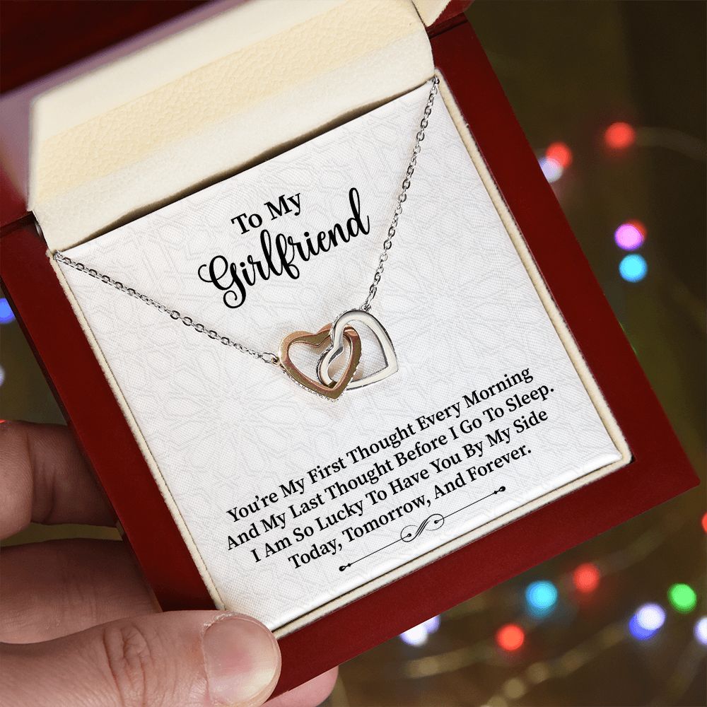 To My Girlfriend | My | Interlocking Hearts Necklace