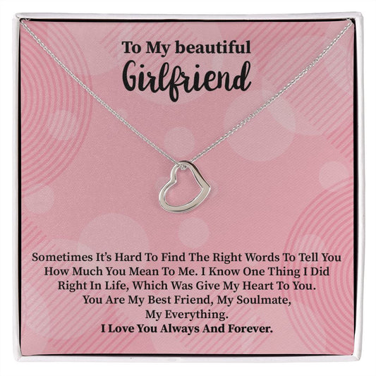 To My Girlfriend | Right | Delicate Heart Necklace