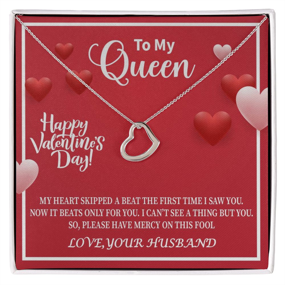 To My Wife | Queen | Delicate Heart Necklace