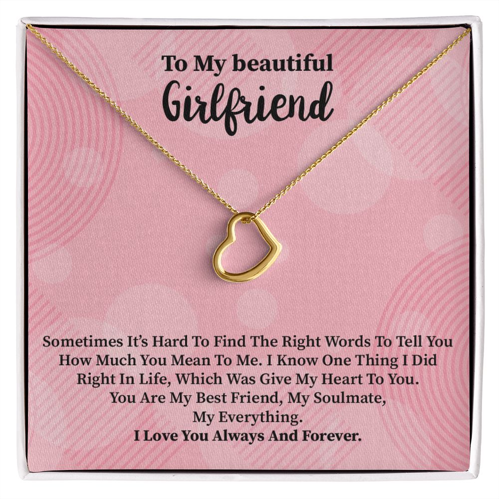To My Girlfriend | Right | Delicate Heart Necklace