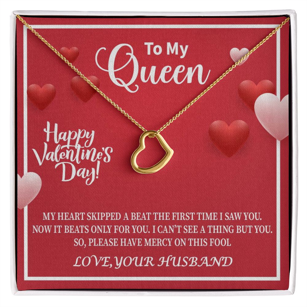 To My Wife | Queen | Delicate Heart Necklace