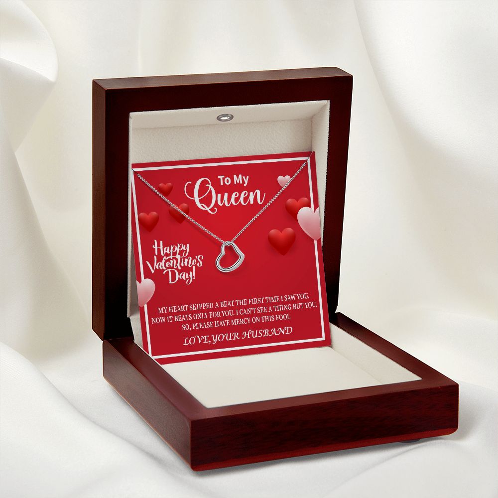 To My Wife | Queen | Delicate Heart Necklace