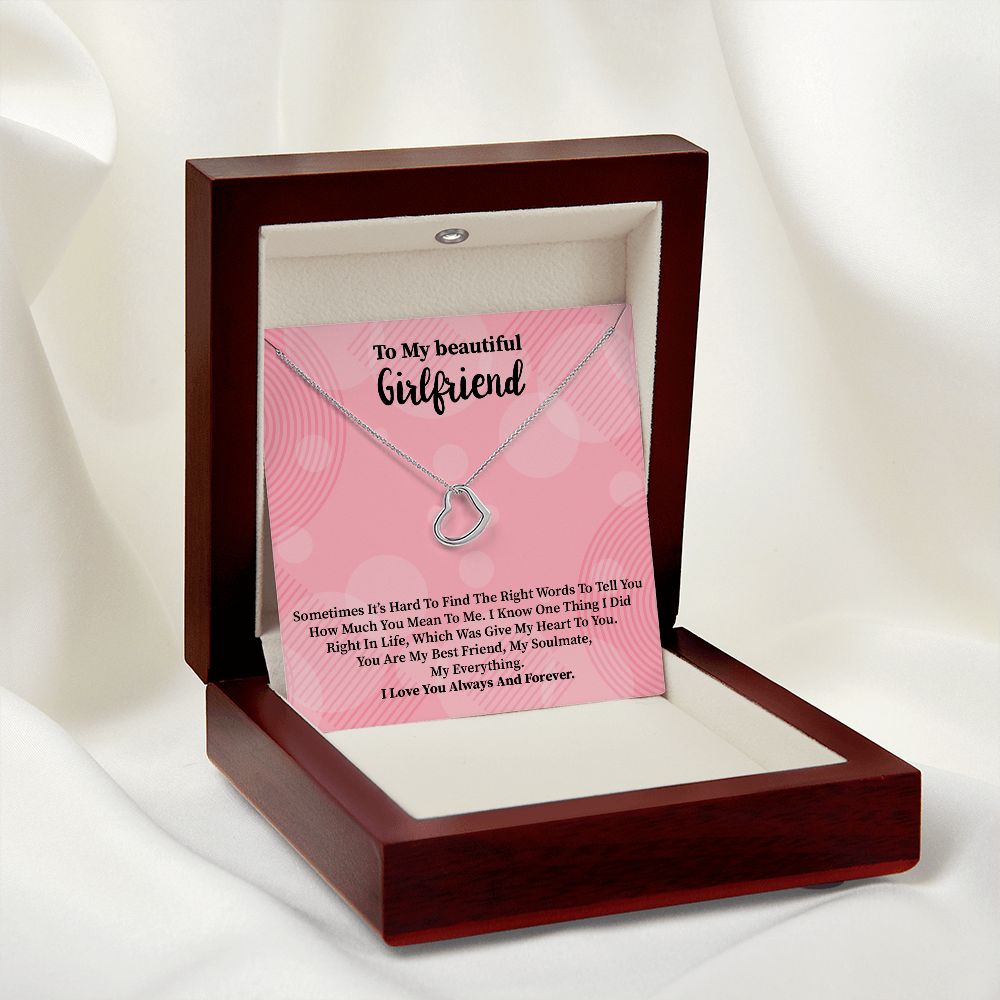 To My Girlfriend | Right | Delicate Heart Necklace