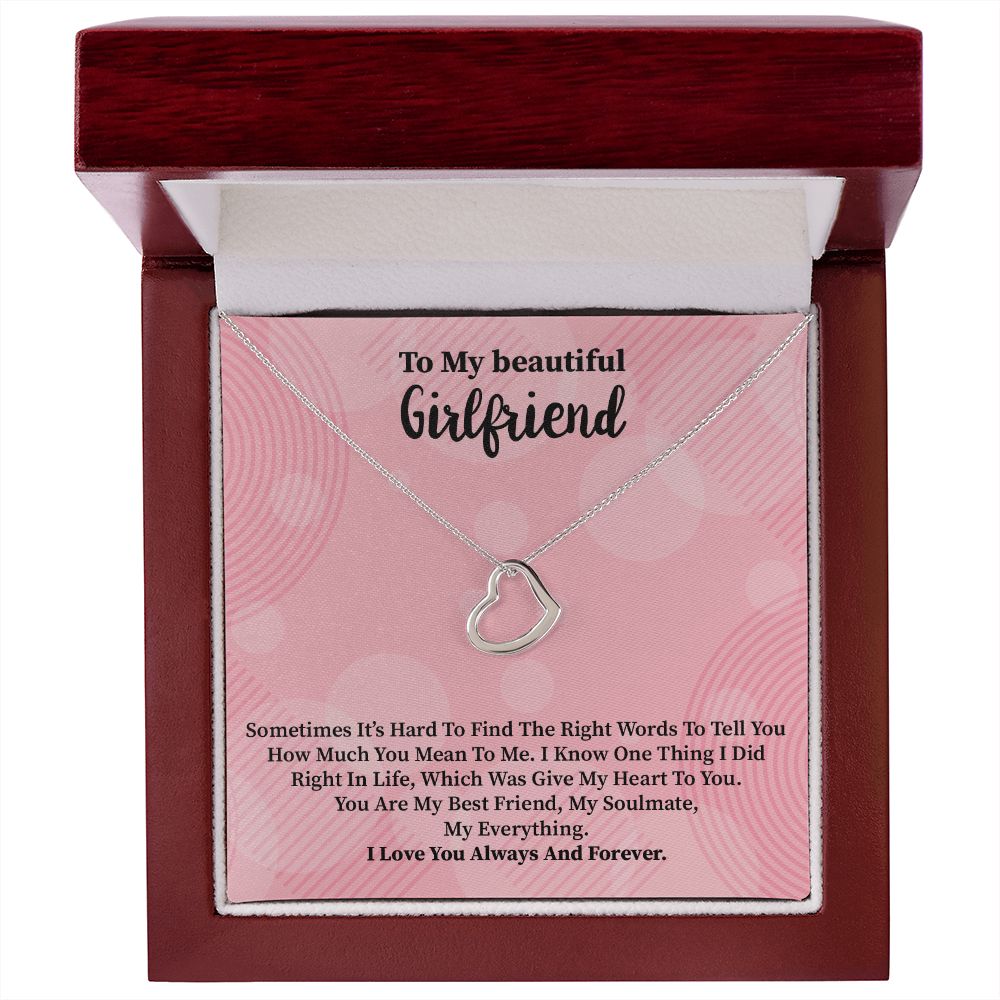 To My Girlfriend | Right | Delicate Heart Necklace