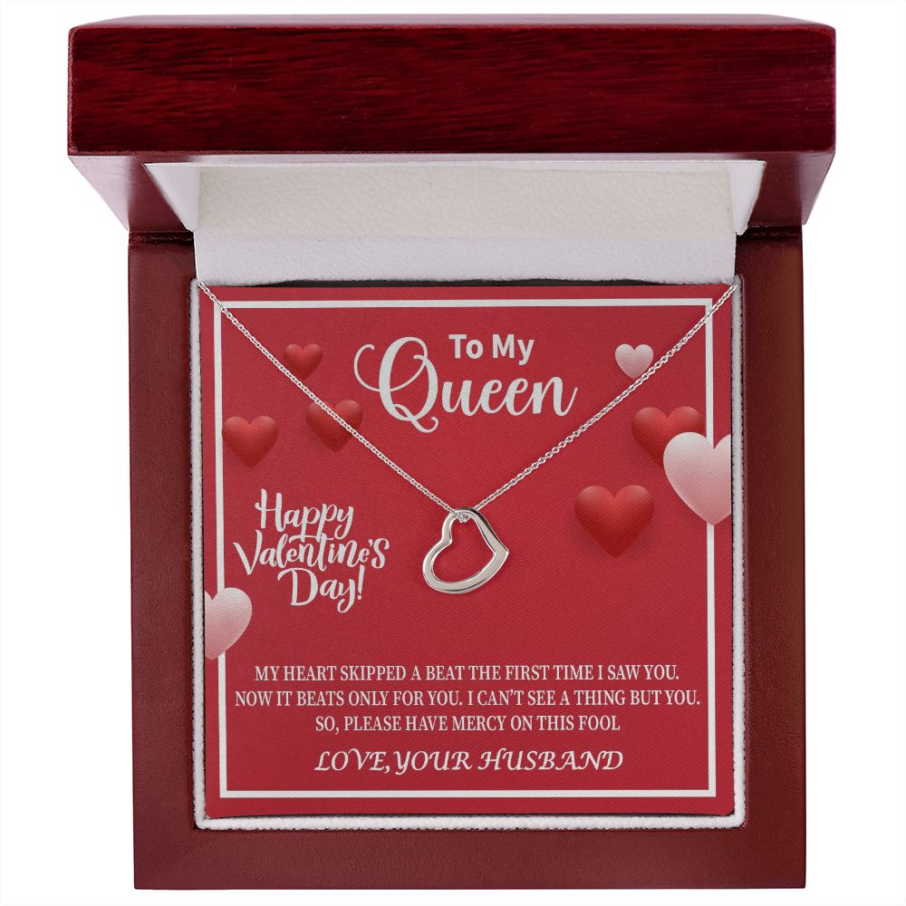 To My Wife | Queen | Delicate Heart Necklace