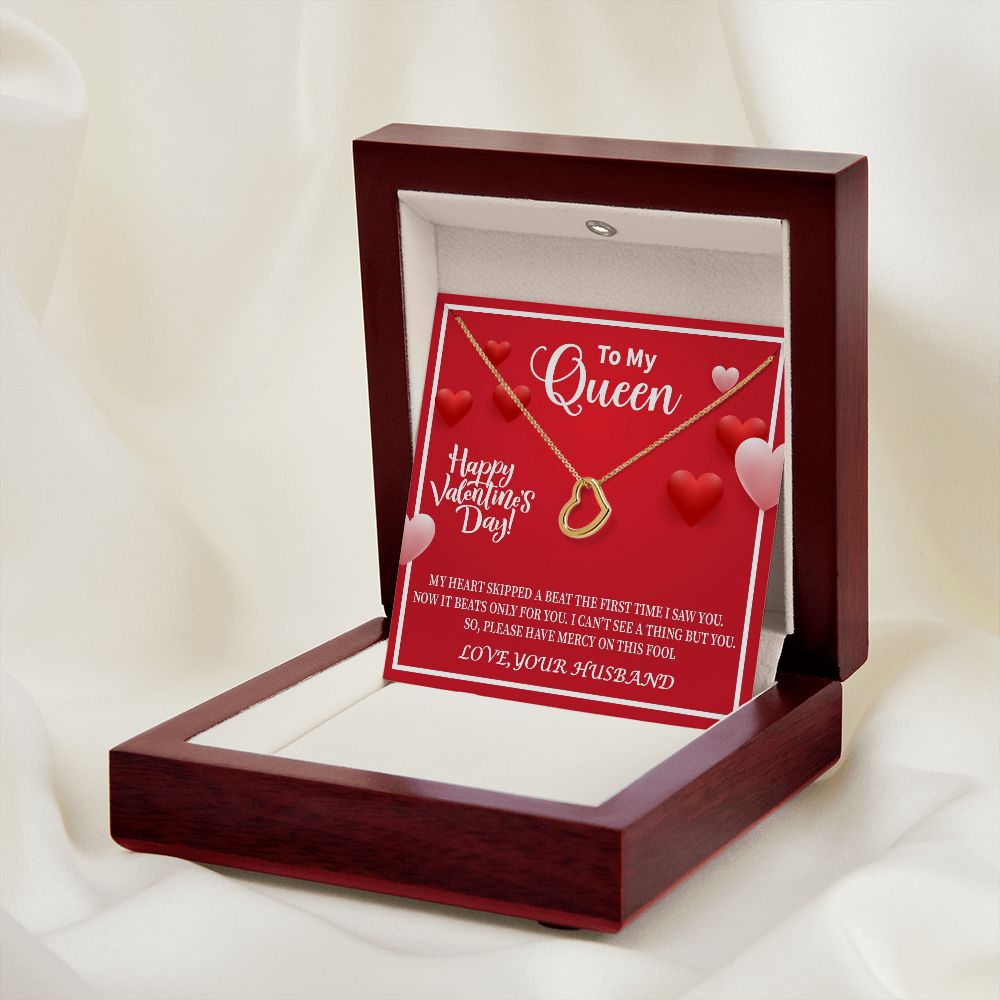 To My Wife | Queen | Delicate Heart Necklace