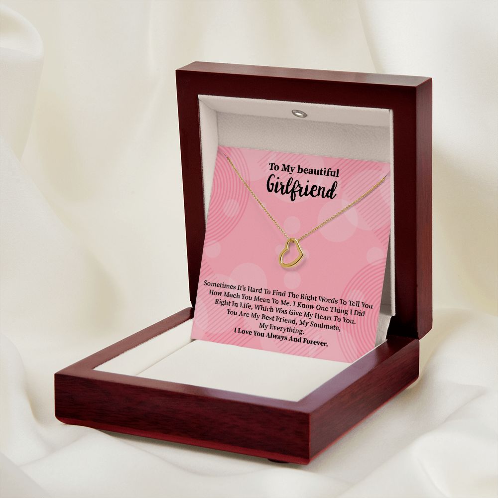 To My Girlfriend | Right | Delicate Heart Necklace