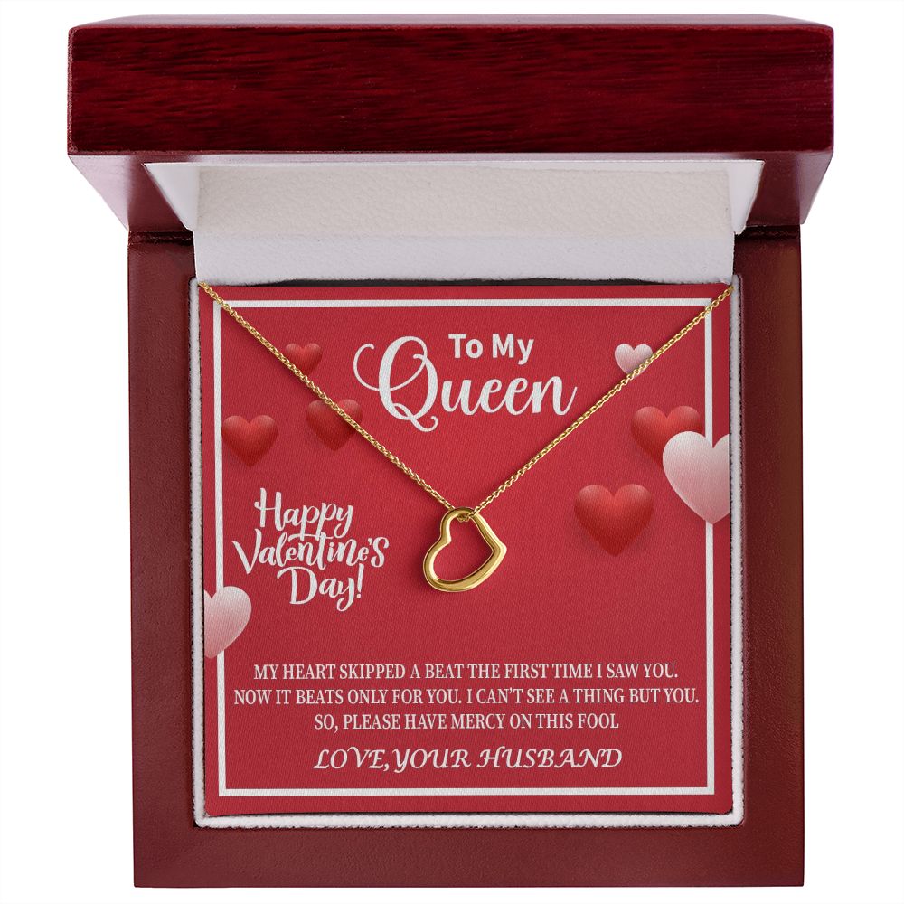 To My Wife | Queen | Delicate Heart Necklace